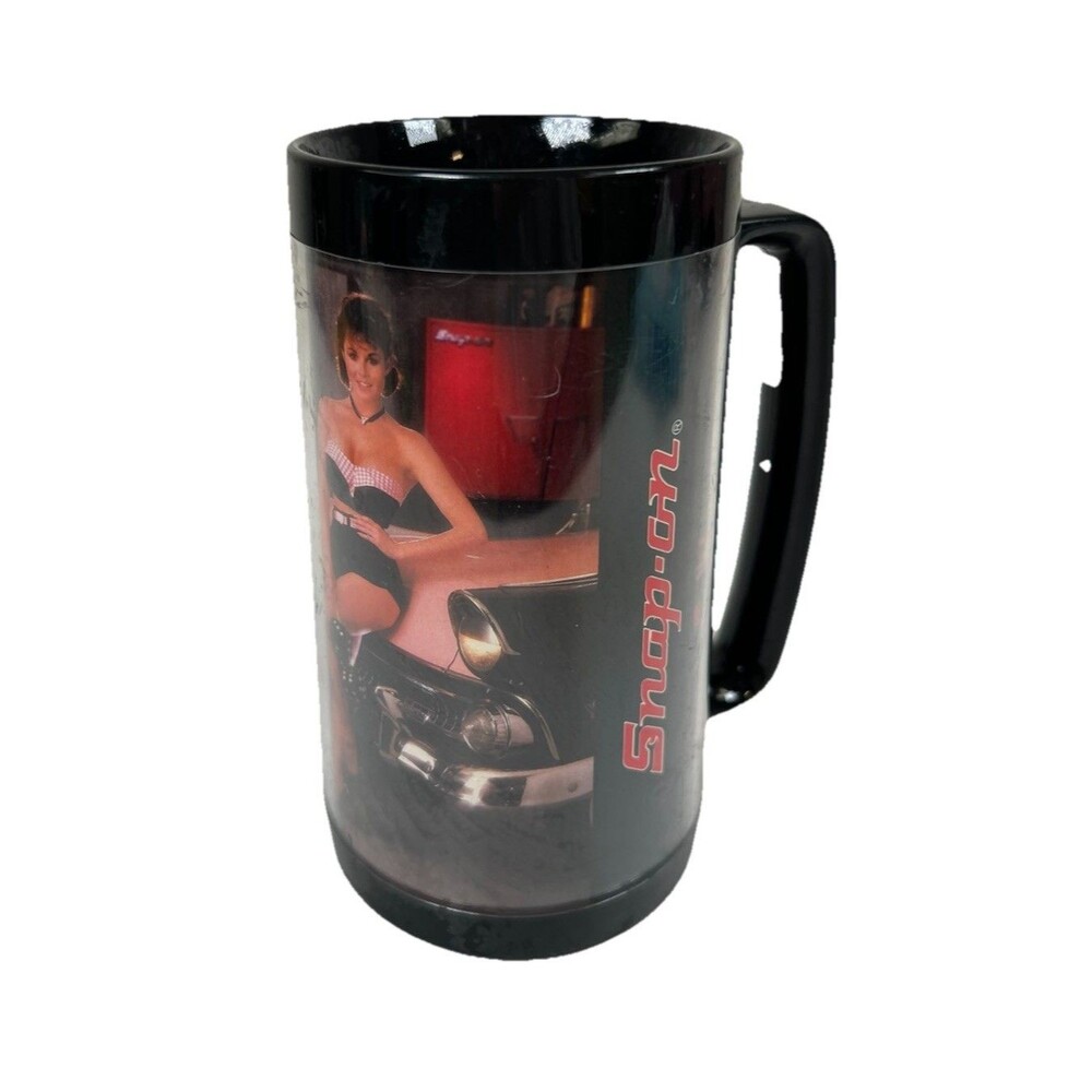 Vintage Snap On Tools Insulated Toolmate Girl Bikini Thermo-Serv Mugs Cup